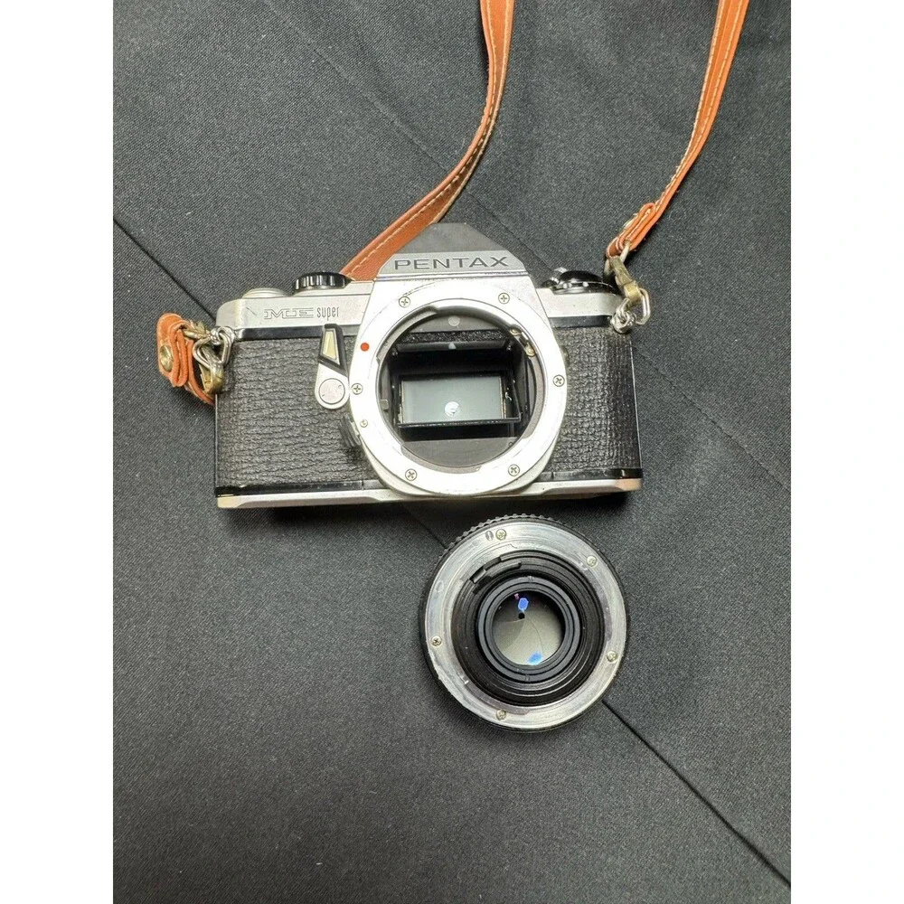 Pentax ME Super Film Camera with PENTAX-M 1.2 / 50mm Lens, Strap, AF 200T Flash